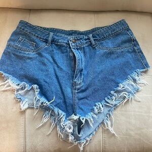Denim cut off shorts